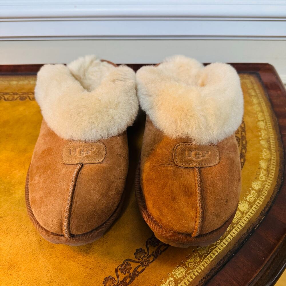 UGG Australia Womens Coquette 5125 Chestnut Indoor Outdoor Shearling Slippers 8